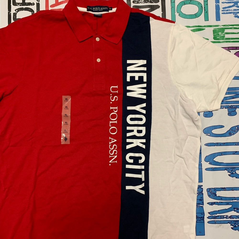 U.S. Polo Assn. Red and White Men's Polo Shirt Sz Xl