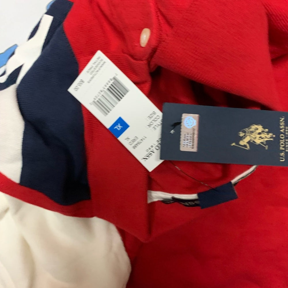 U.S. Polo Assn. Red and White Men's Polo Shirt Sz Xl