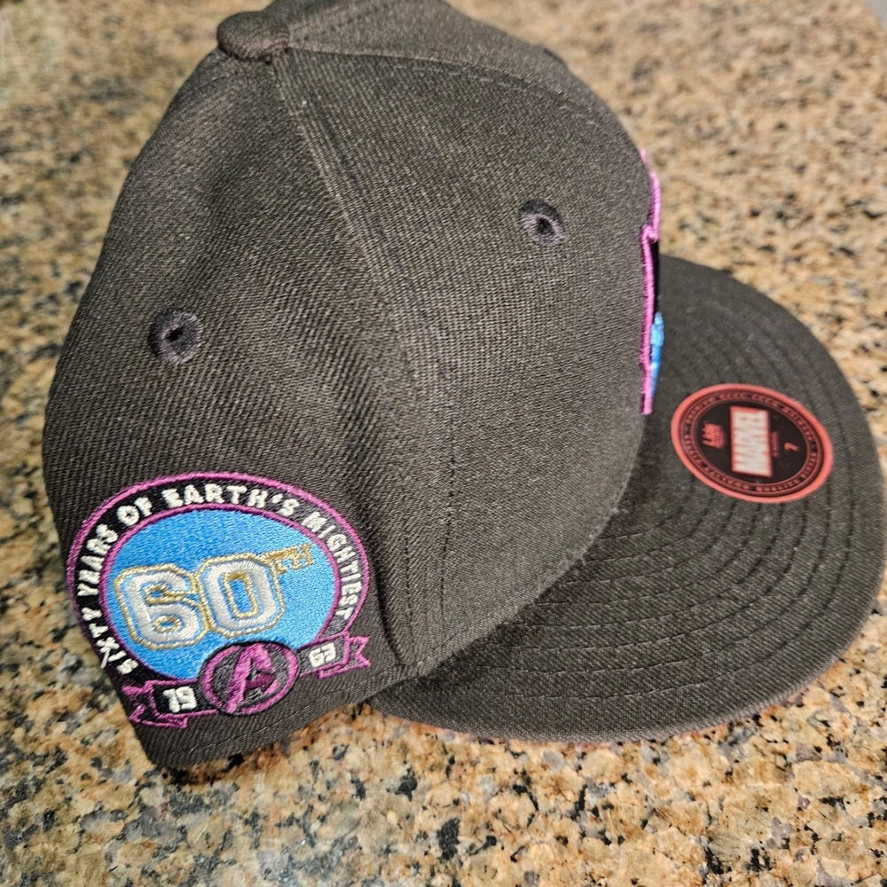 Marvel Black Panther sz 7 fitted cap- Black