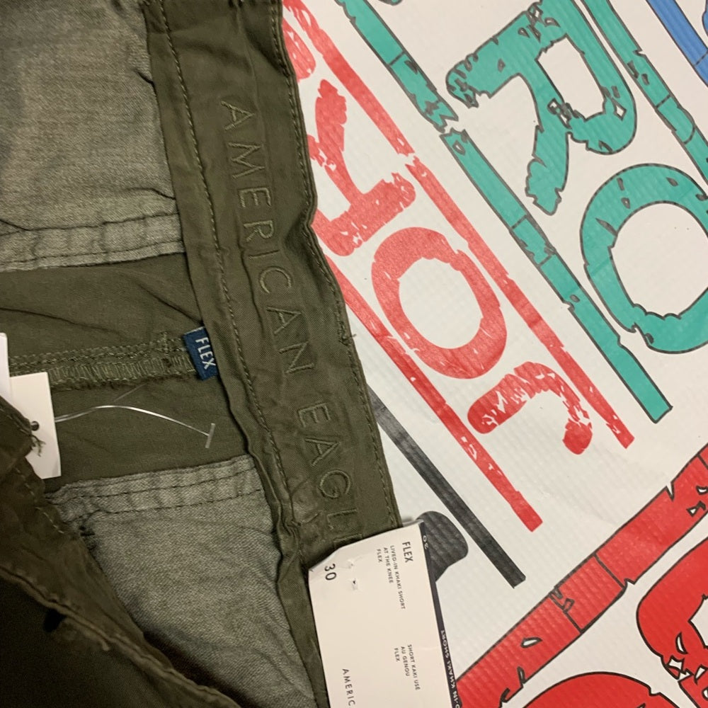 American Eagle Outfitters Olive Green Flat Front Shorts Sz 30