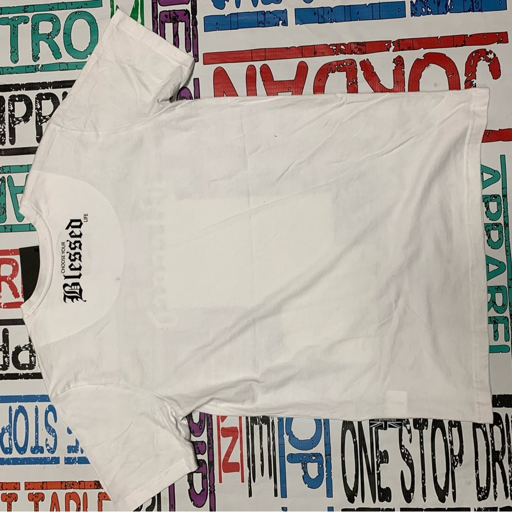 Sz medium blessed graphic tee white