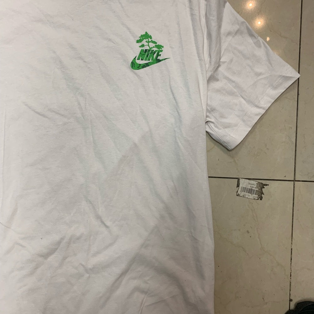 Nike White T-Shirt with Green Logo