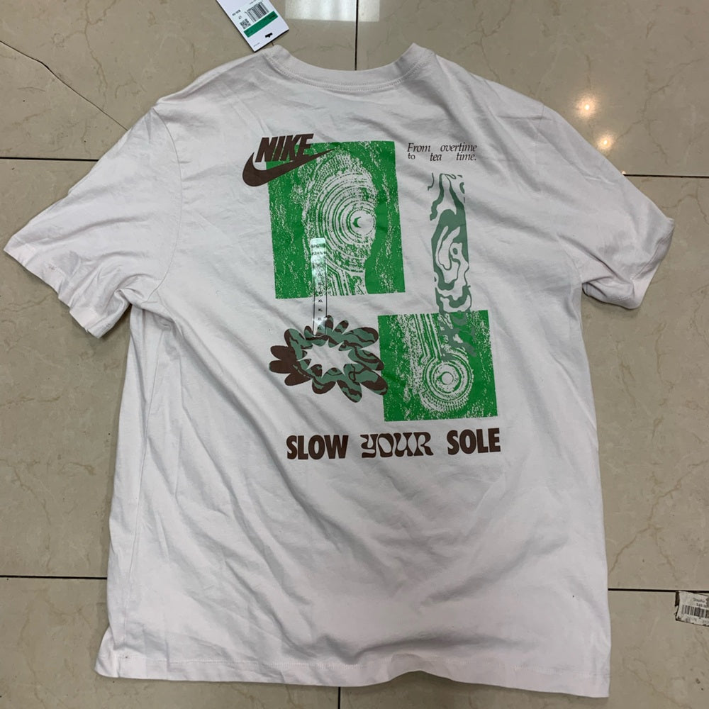 Nike White T-Shirt with Green Logo