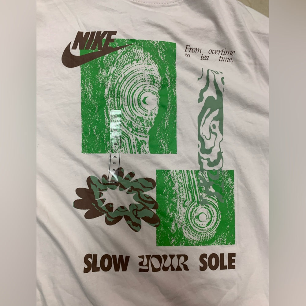 Nike White T-Shirt with Green Logo