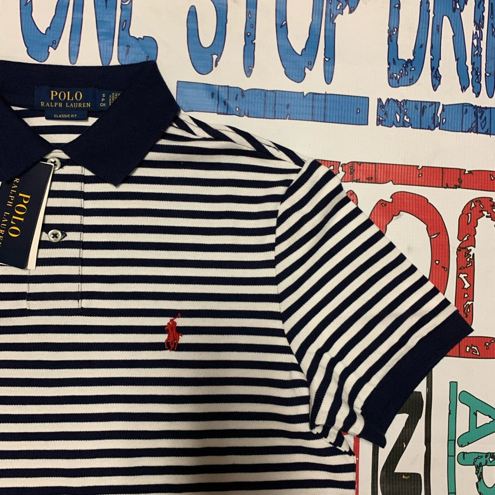 SZ VARIOUS Polo by Ralph Lauren Men's Striped Polo Shirt - Black and White