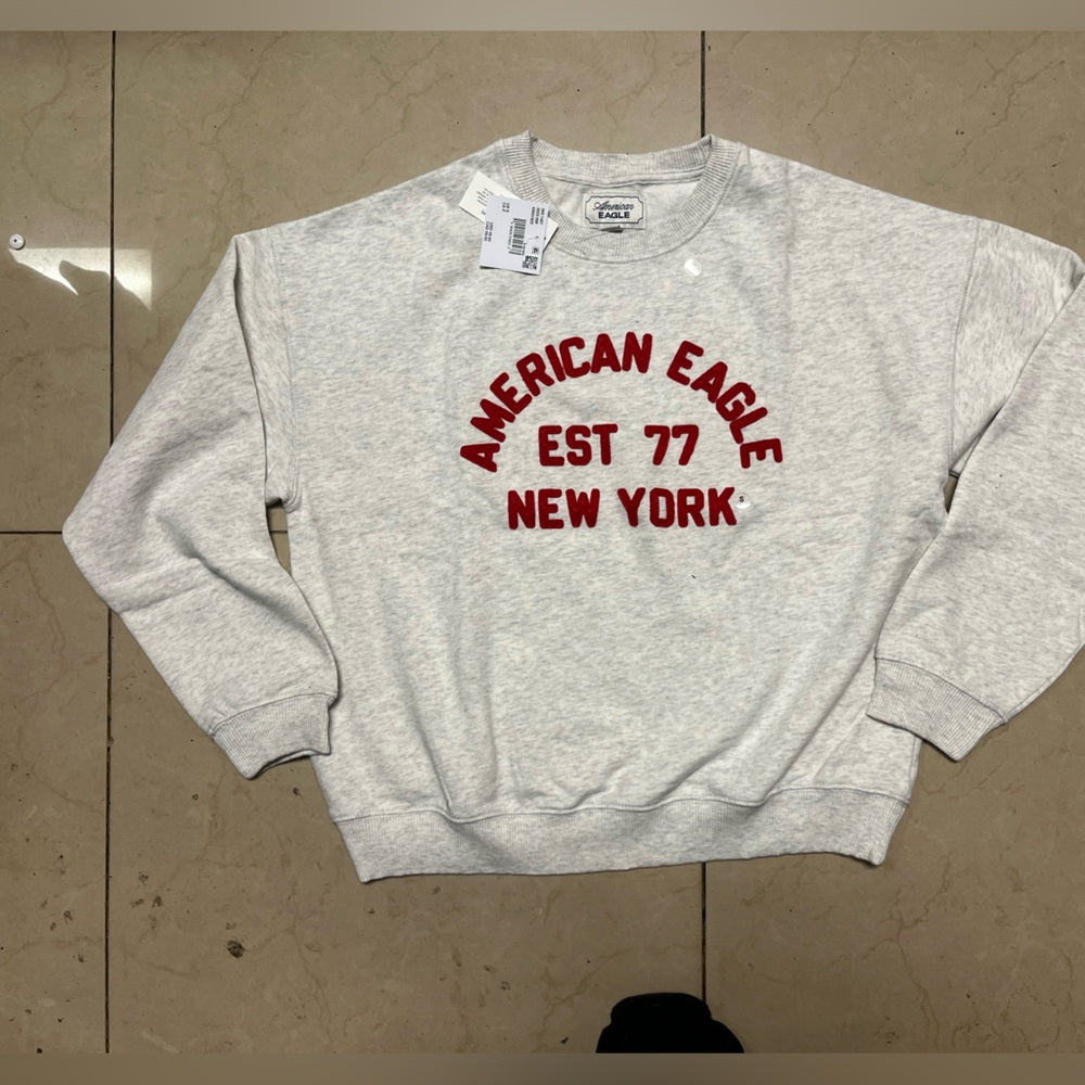 AE Logo Graphic Relaxed Crew Neck Sweatshirt