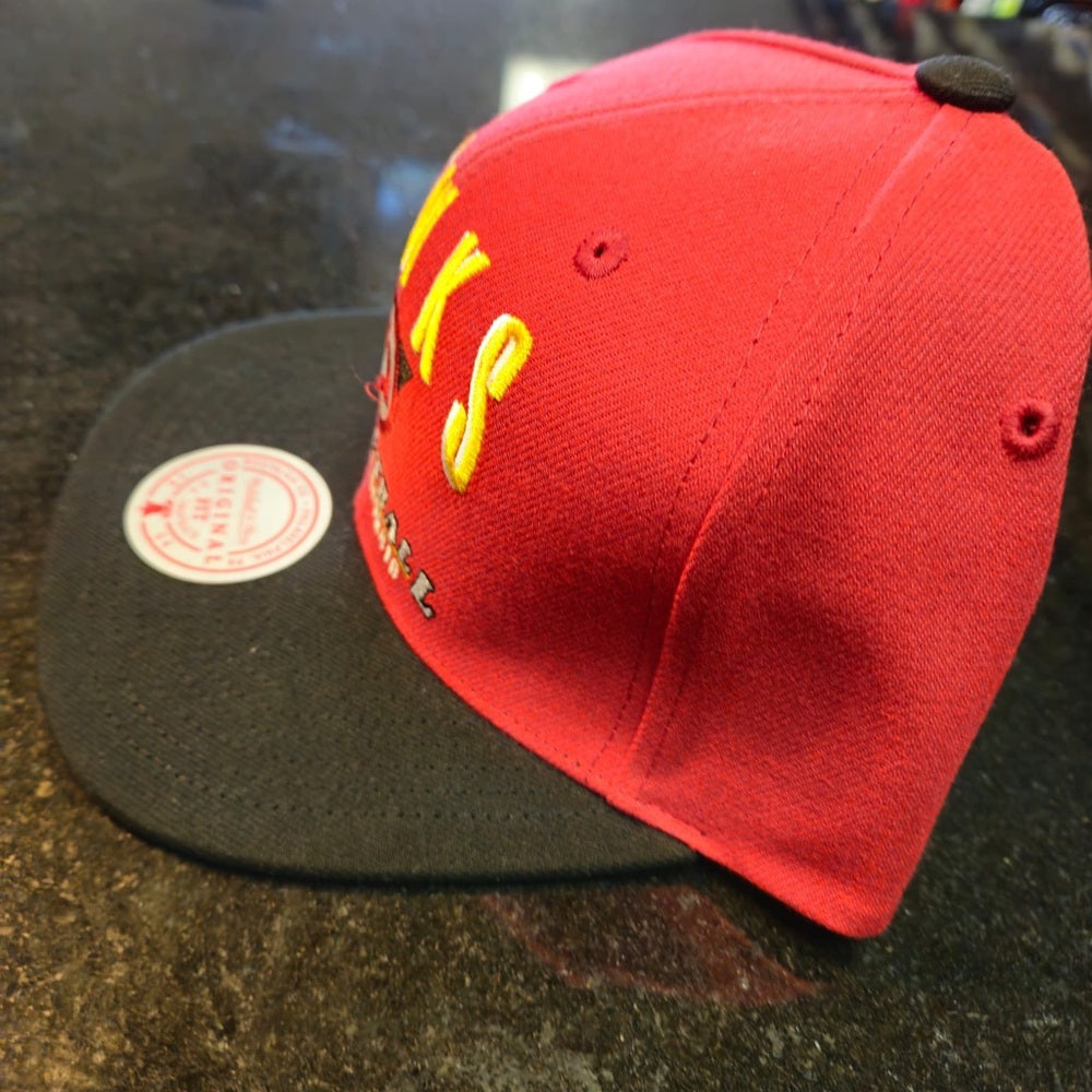 Mitchell & Ness Atlanta hawks Red and Black Hawks Basketball Cap