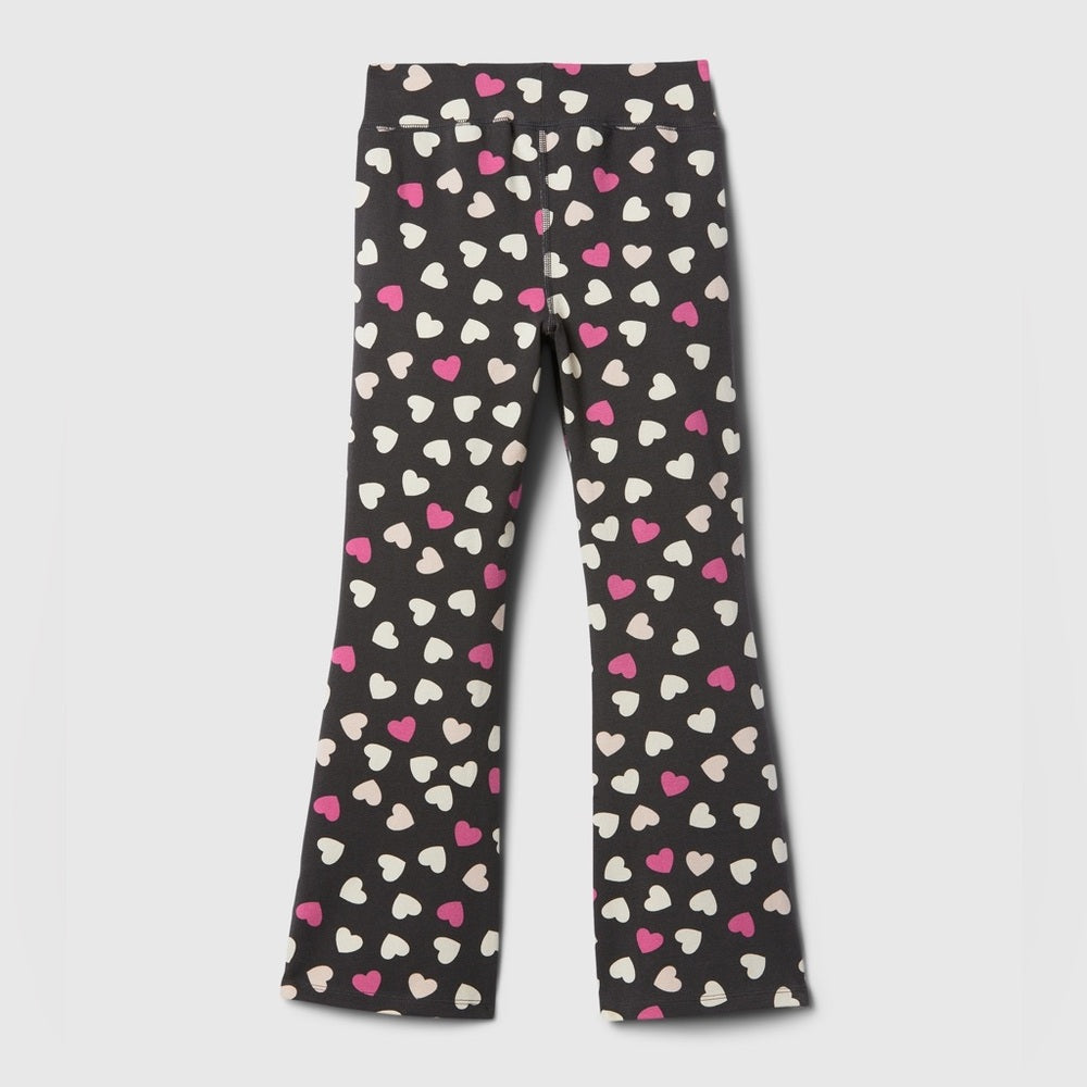 Heart Pattern Kids Pajama Pants - Black