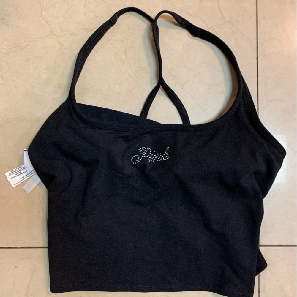 Chic Black Rhinestone ALL-DAY COTTON TANK TOP Pink