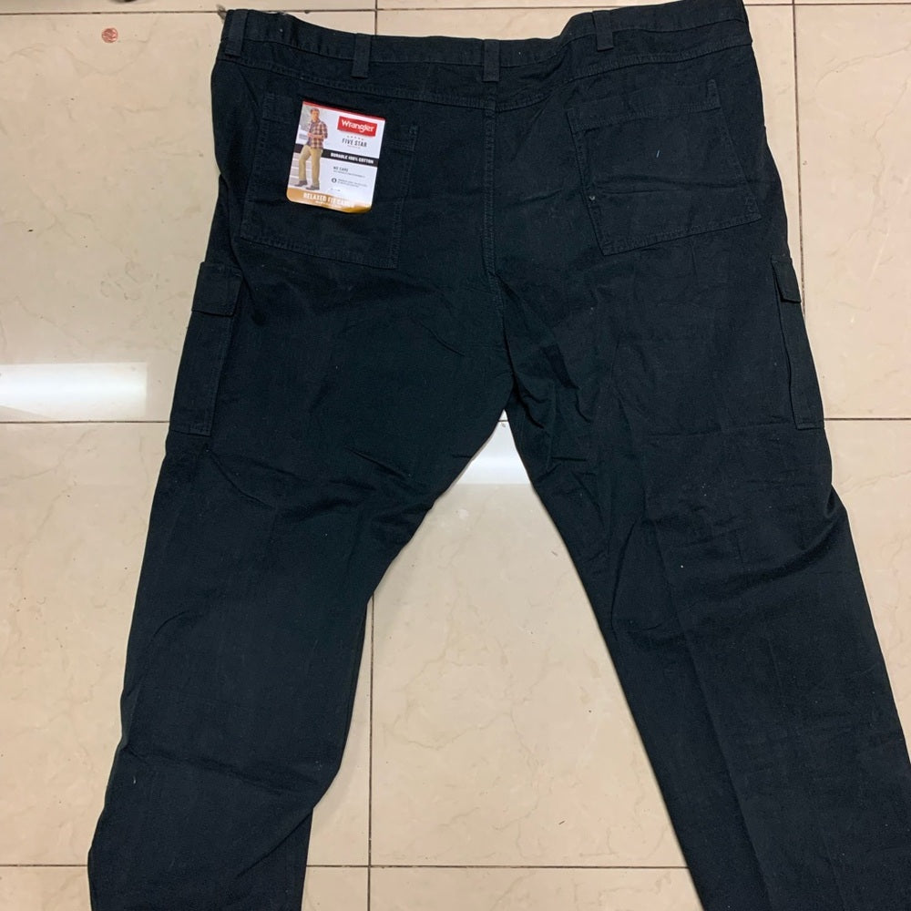 SZ 52 Men's BIG & Tall Black Cargo Pants