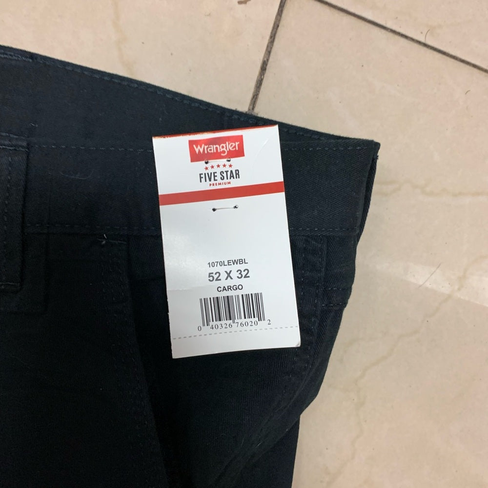 SZ 52 Men's BIG & Tall Black Cargo Pants