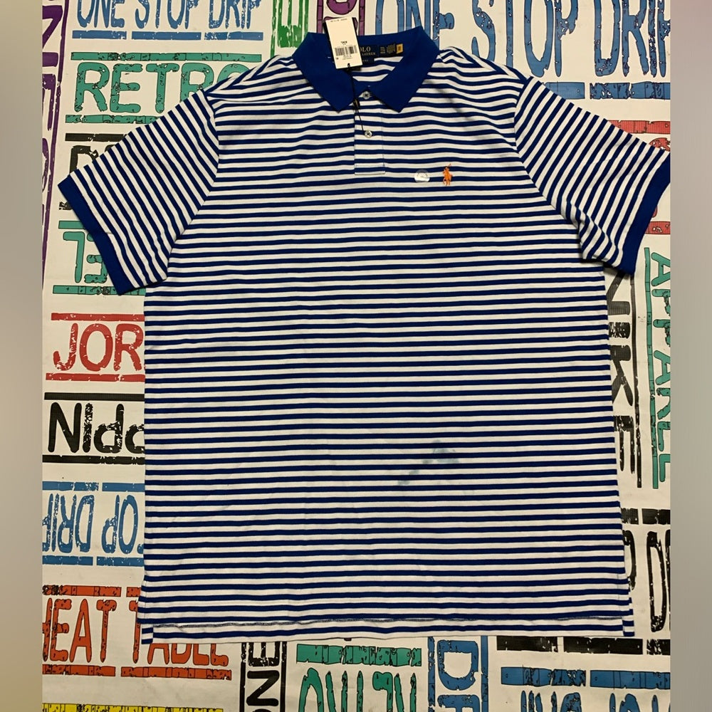 Striped Blue Polo Shirt Classic fit