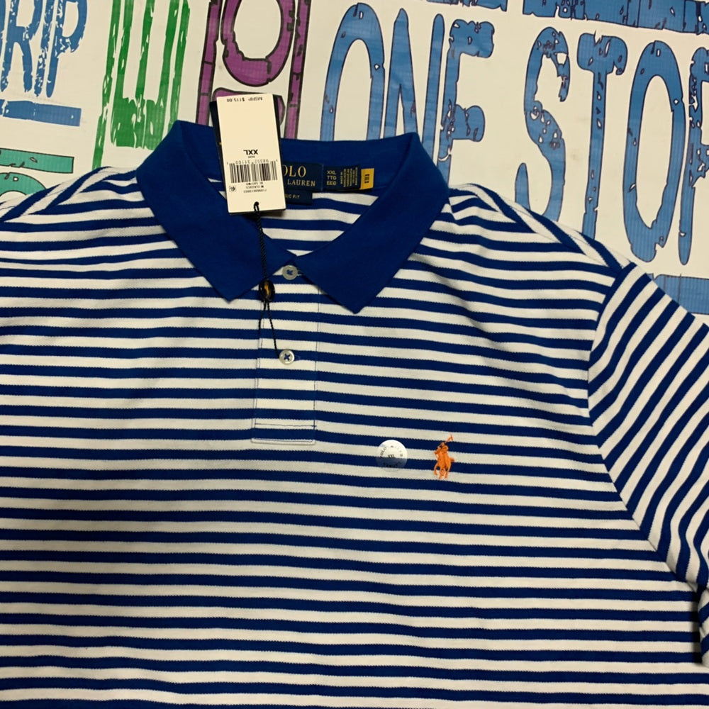 Striped Blue Polo Shirt Classic fit