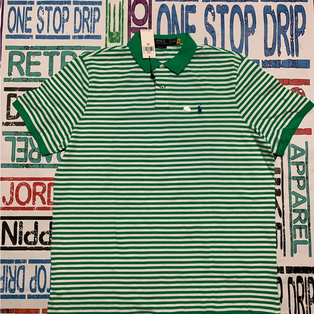 Polo by Ralph Lauren Green Striped Men's Shirt