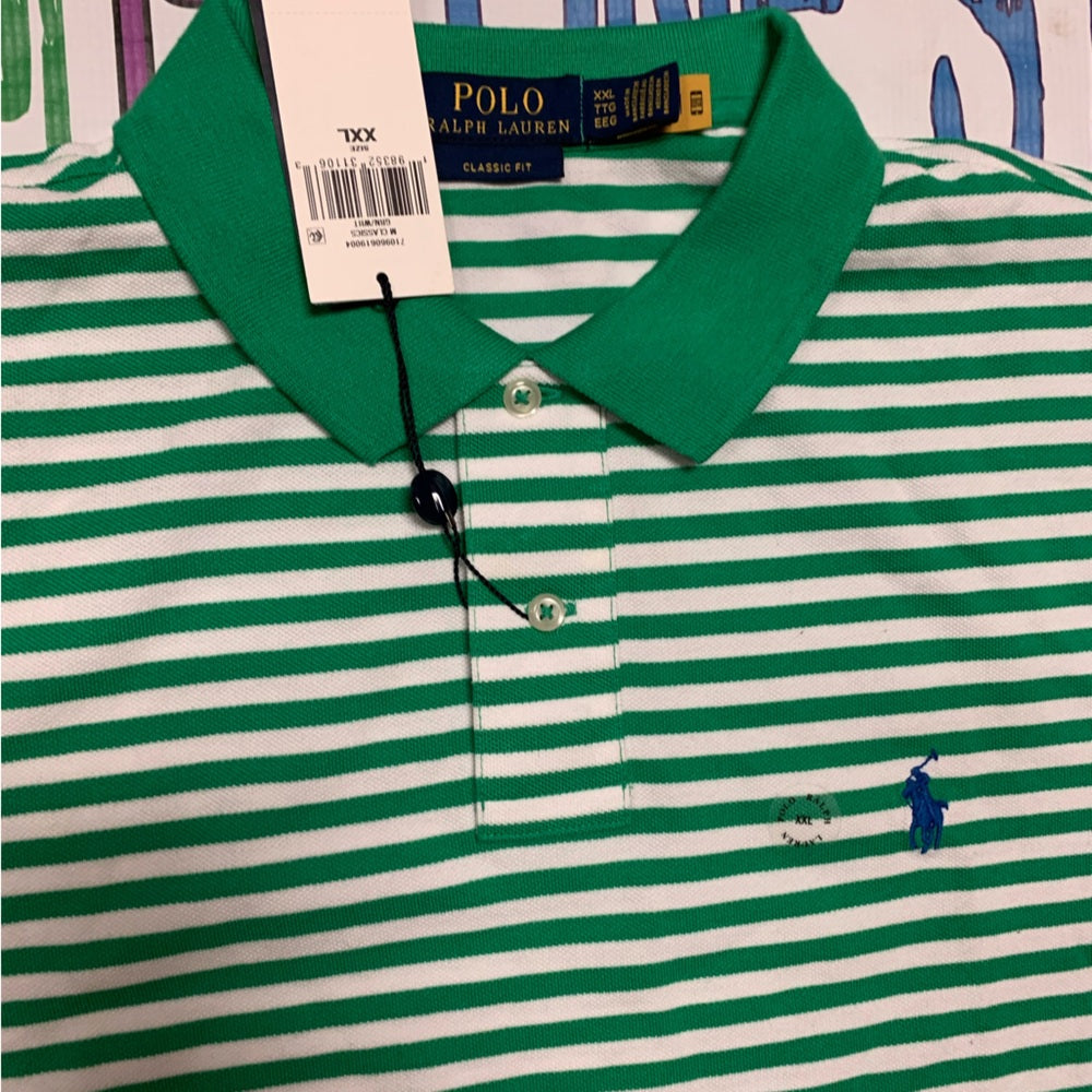 Polo by Ralph Lauren Green Striped Men's Shirt
