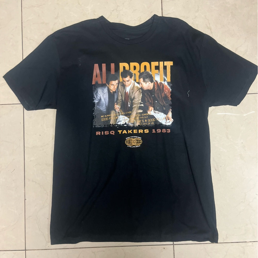 Black Graphic T-Shirt all profit tee