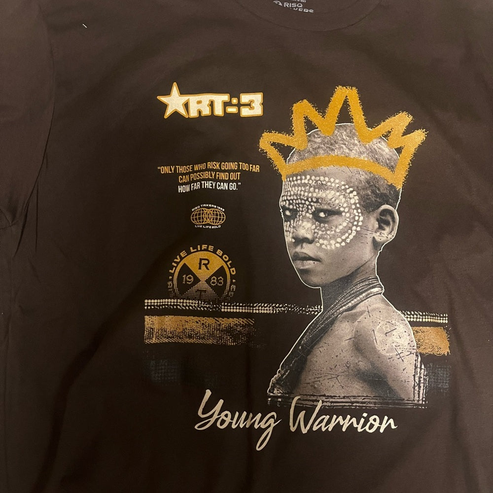 Men's Brown Graphic T-Shirt young warrior