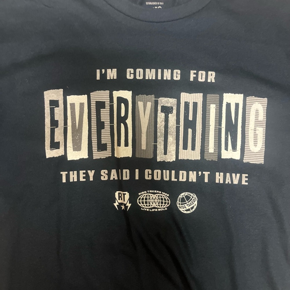 RISQ TAKERS IM COMING 4 EVERYTHING navy blue