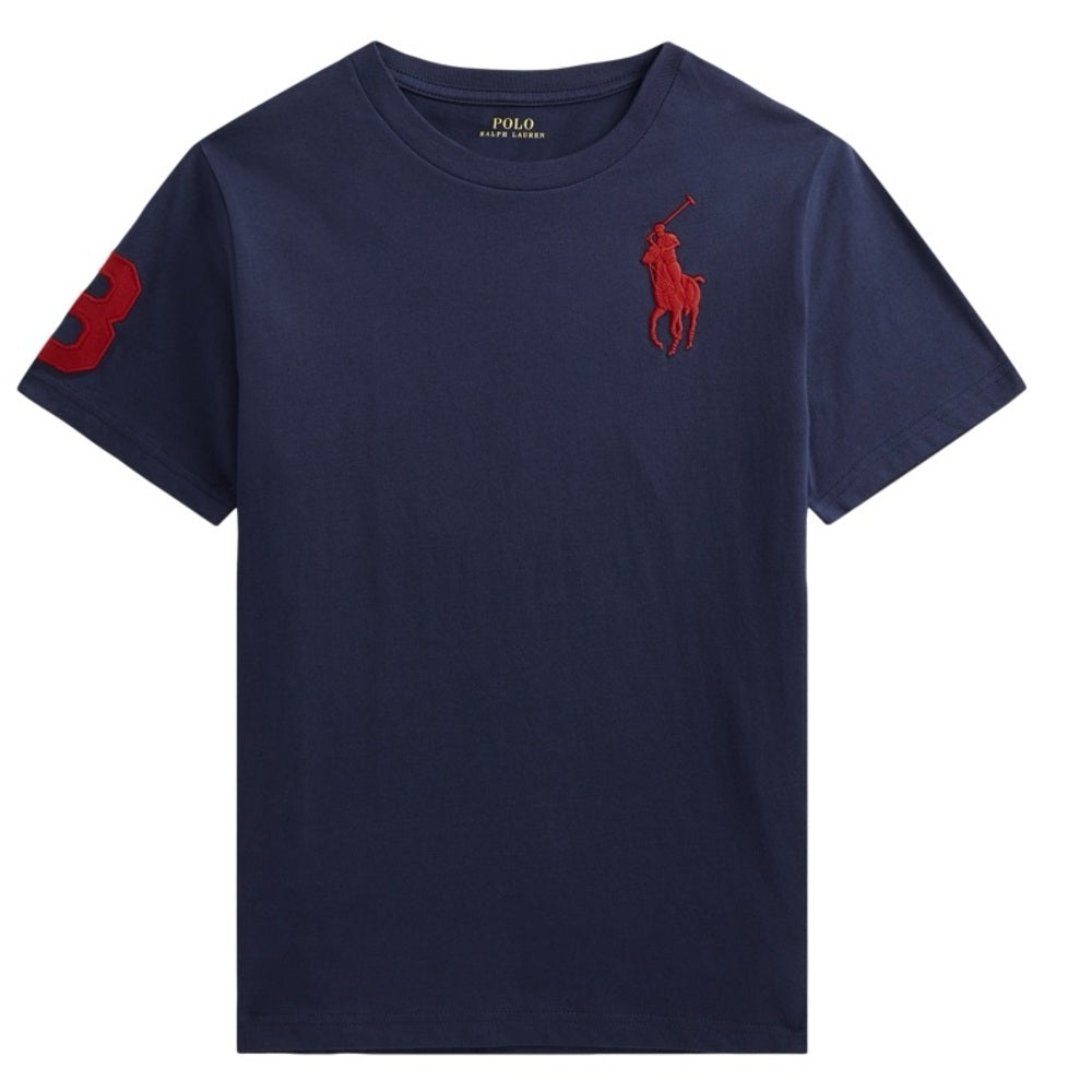 Ralph Lauren Navy T-Shirt with Red Logo Sz various