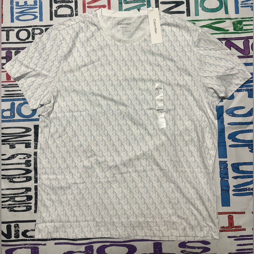 Calvin Klein Men's T-Shirt Liquid Touch White Large CK Logo New With Tag