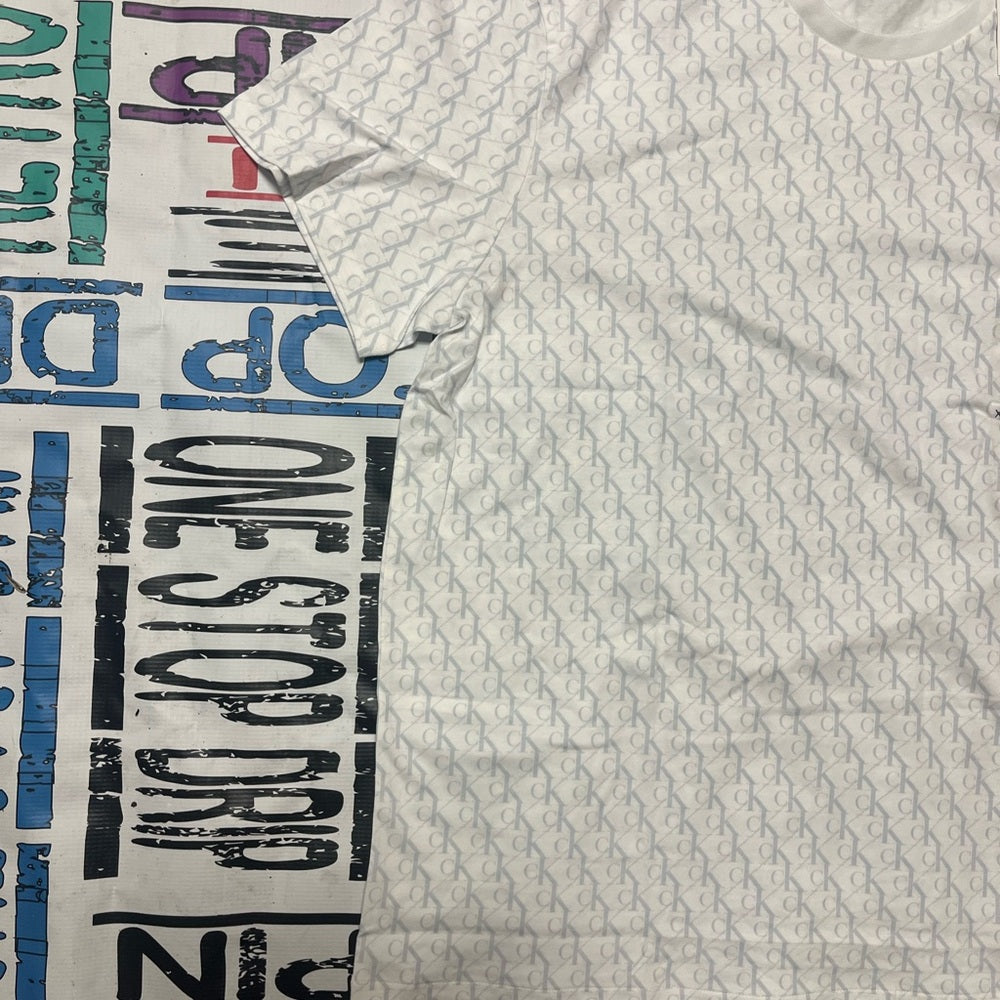 Calvin Klein Men's T-Shirt Liquid Touch White Large CK Logo New With Tag