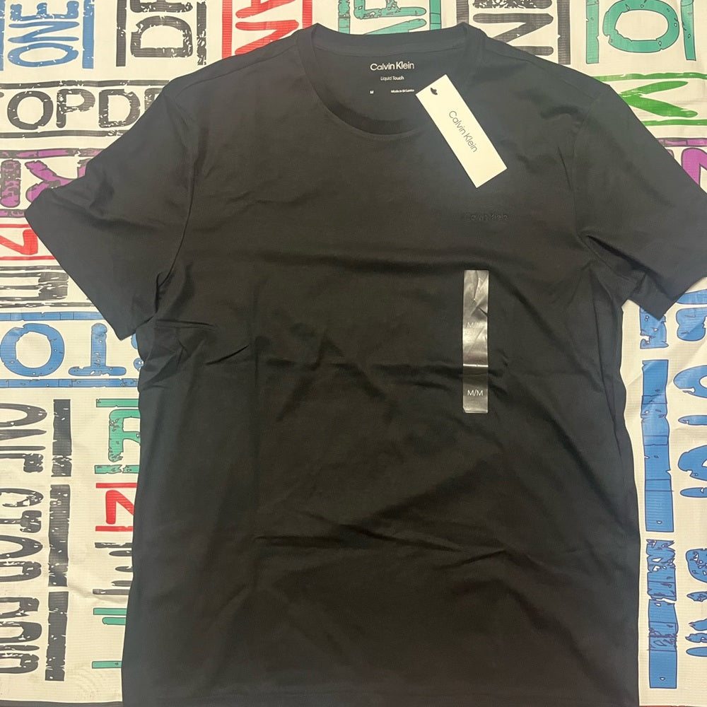 Calvin Klein Men's Black front logo T-Shirt