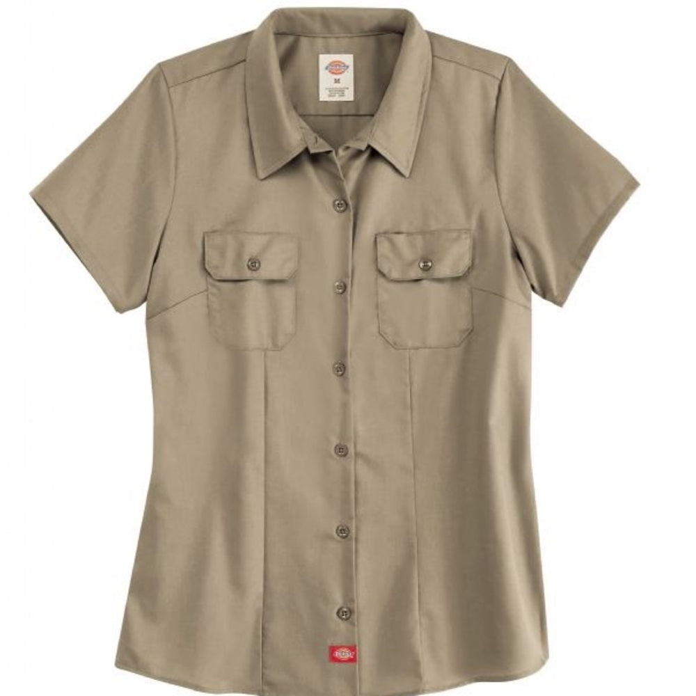 Dickies Men's Khaki Short Sleeve Shirt