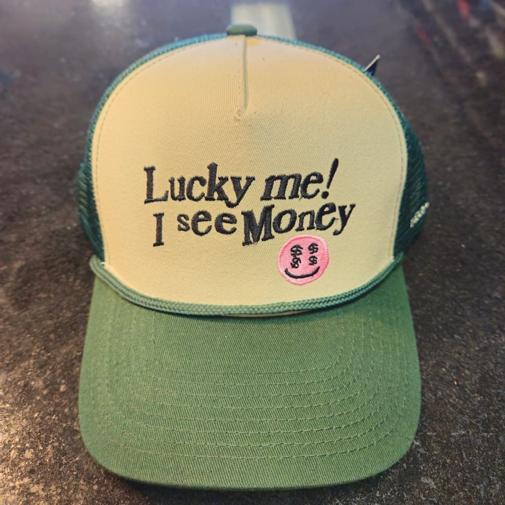 Green and Yellow Trucker Hat with Embroidery