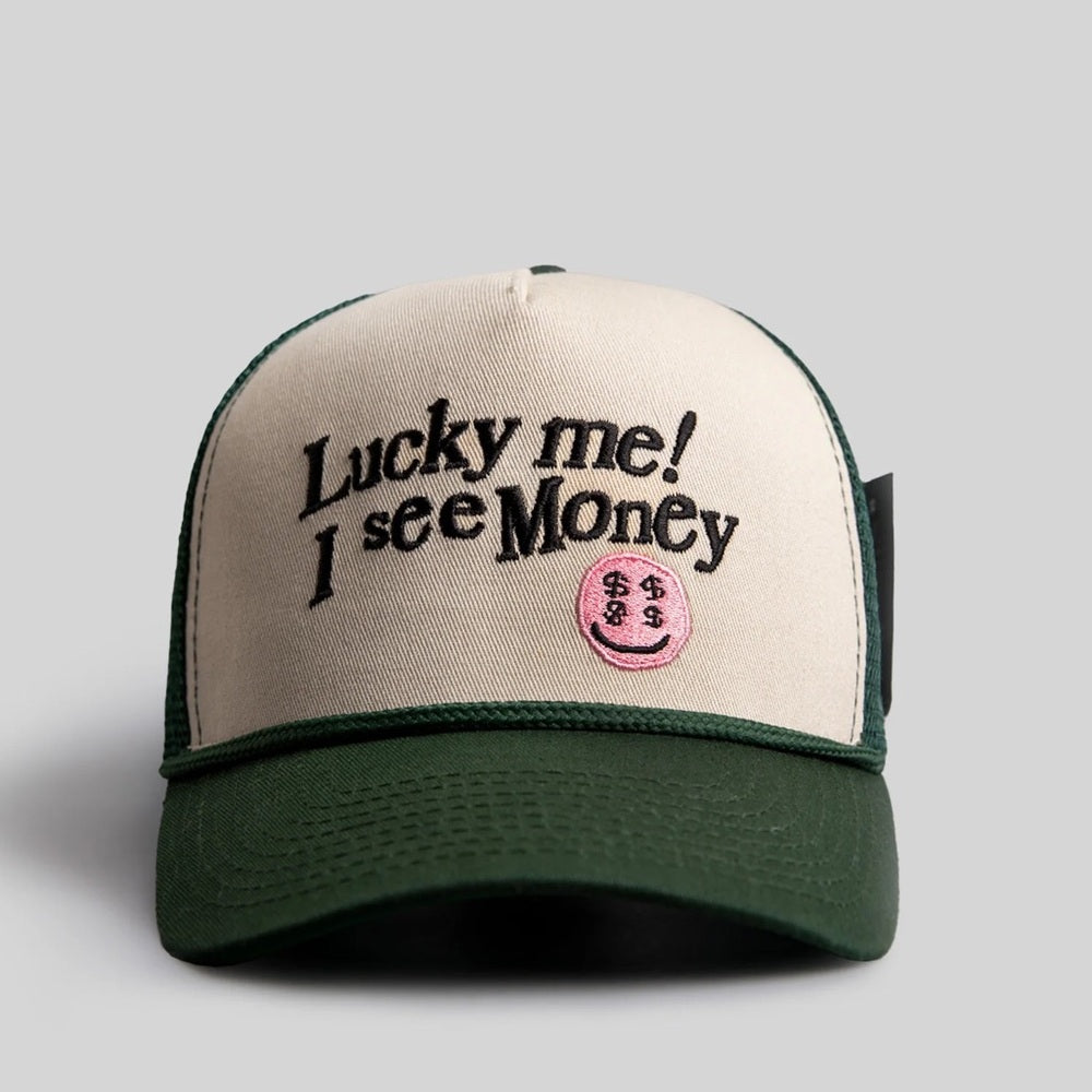 Green and Yellow Trucker Hat with Embroidery