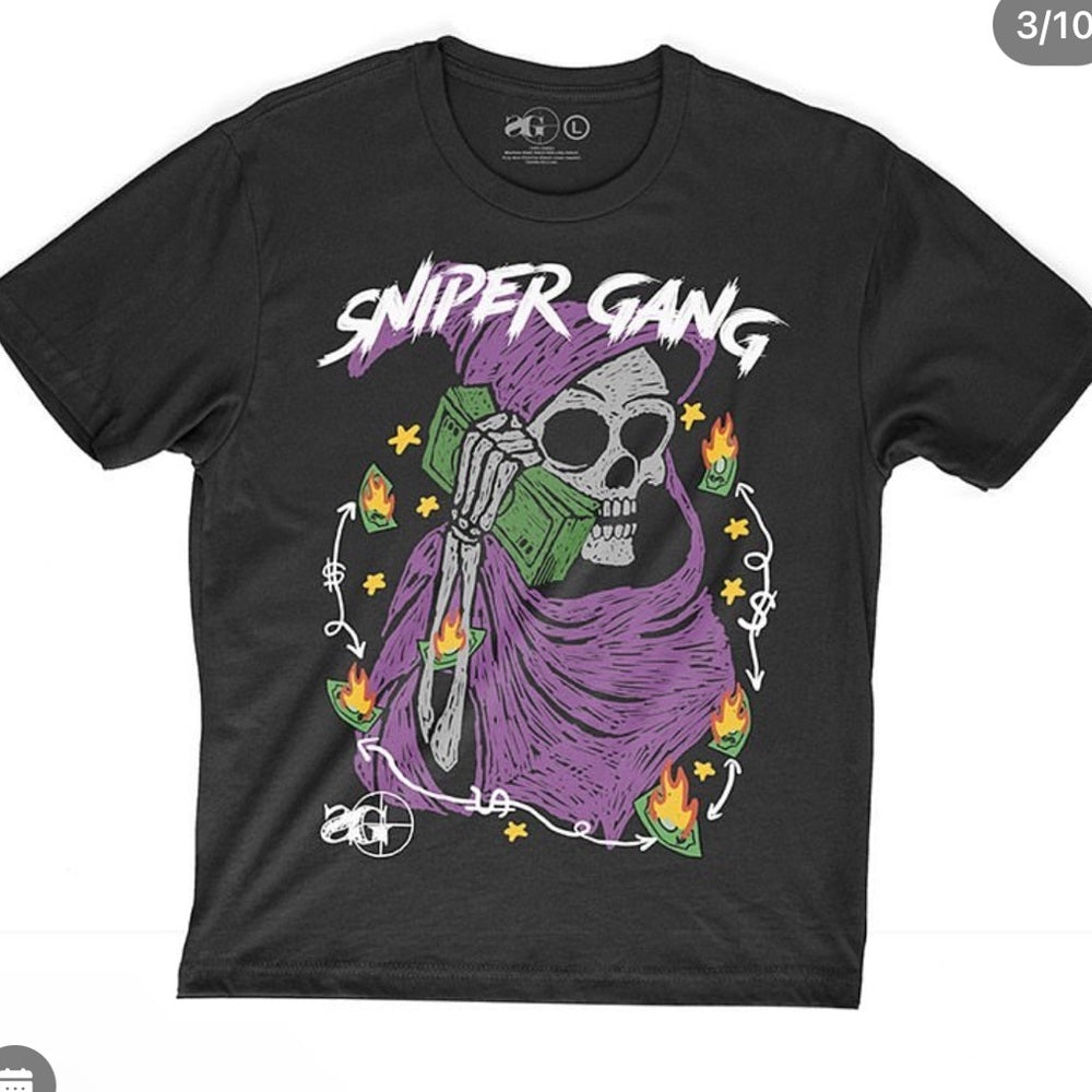 Sniper gang graphic tee sz various