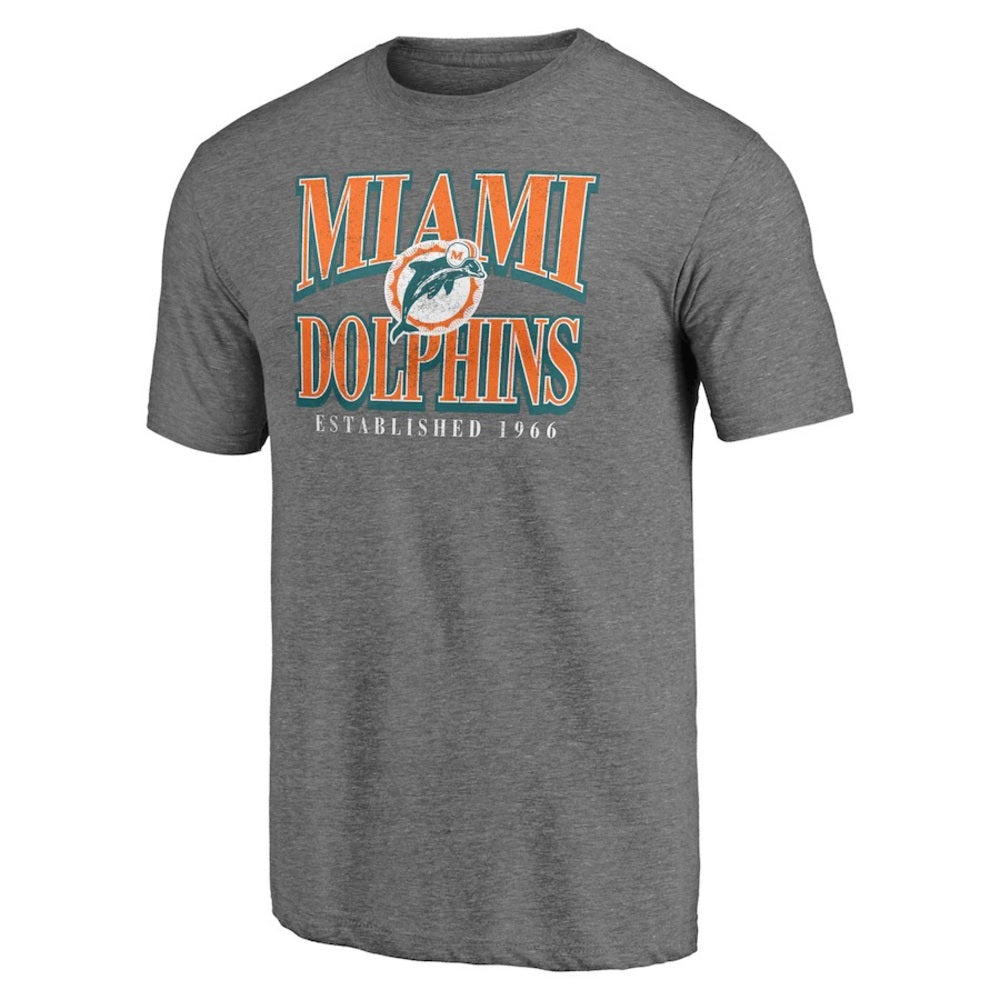 Miami Dolphins gray logo tee Sz Large