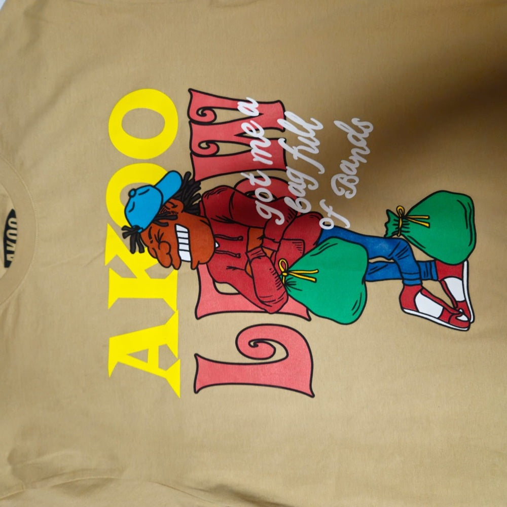 AKOO Graphic Tee in Tan sz 3xl