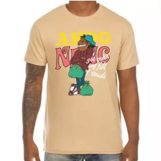 AKOO Graphic Tee in Tan sz 3xl