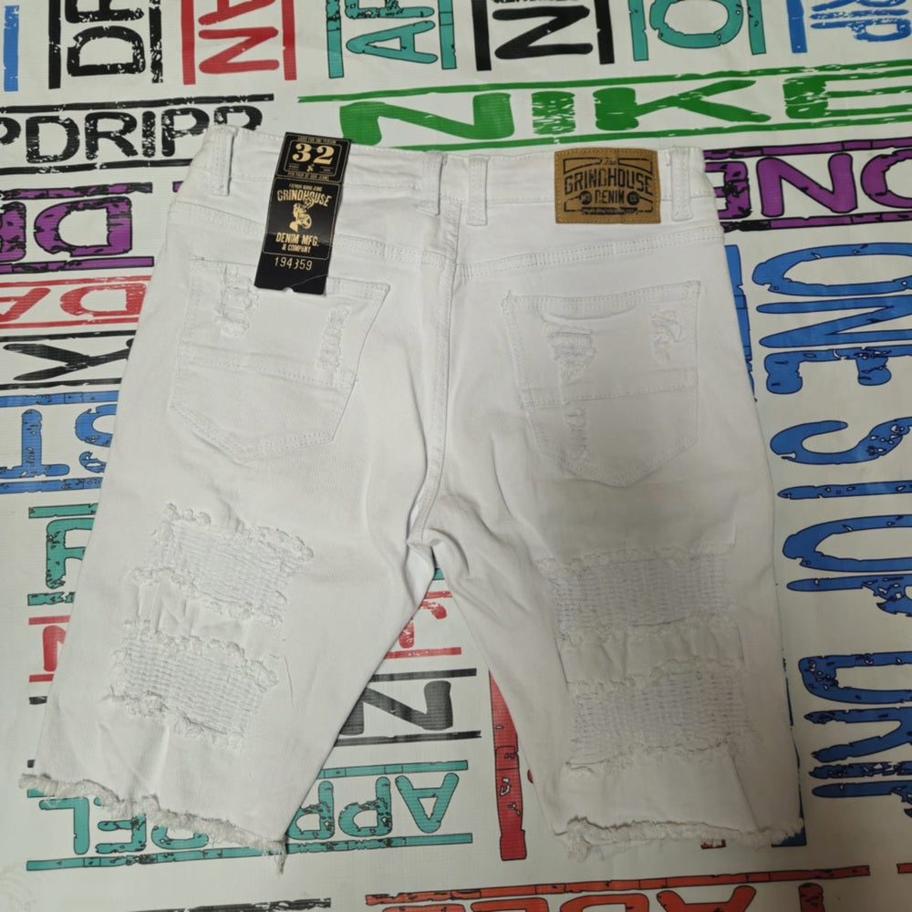 Distressed White Denim Shorts sz 32