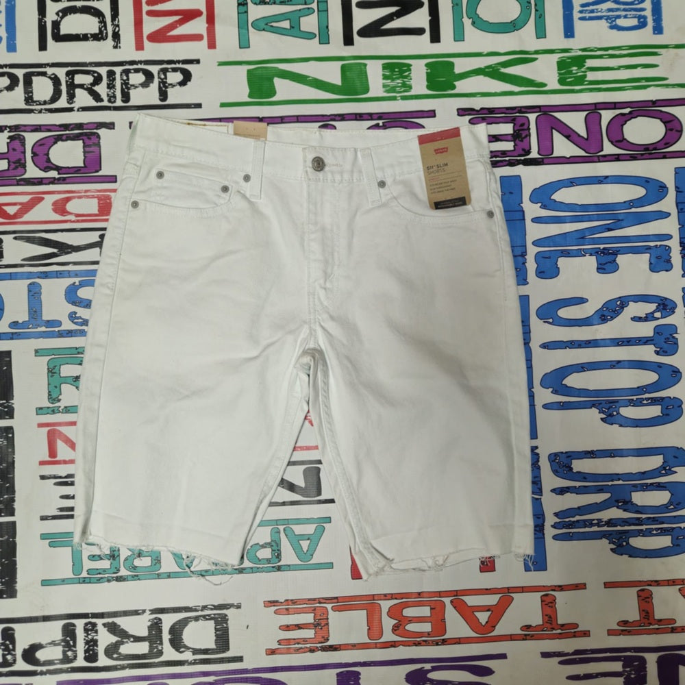 Distressed White Denim Shorts sz 32