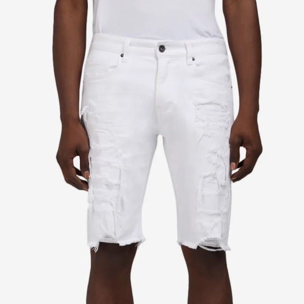 Distressed White Denim Shorts sz 32