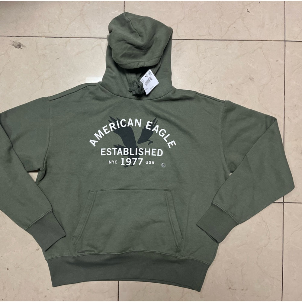 American Eagle Outfitters Men's Green Hoodie
