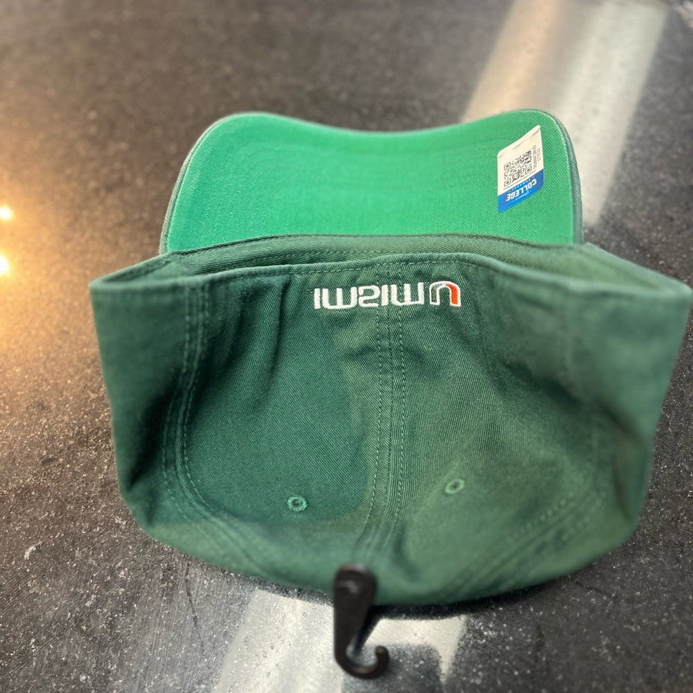 47 Brand Miami hurricane Green Cap with Orange and White Logo