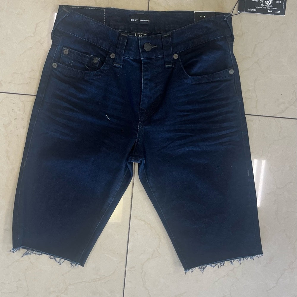 Sz 30 true religion jean shorts navy blue