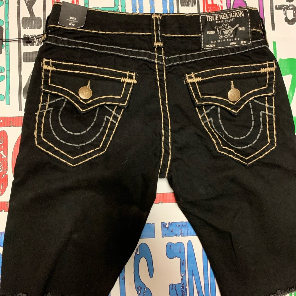 Sz 30 Men’s True religion Black Denim Shorts