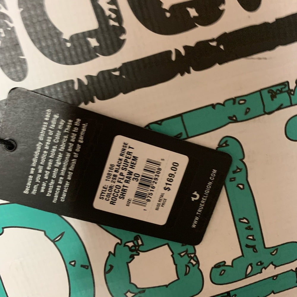 Sz 30 Men’s True religion Black Denim Shorts