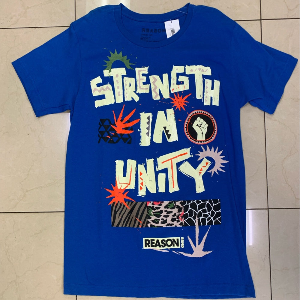 Reason strength n unity Blue Graphic T-Shirt