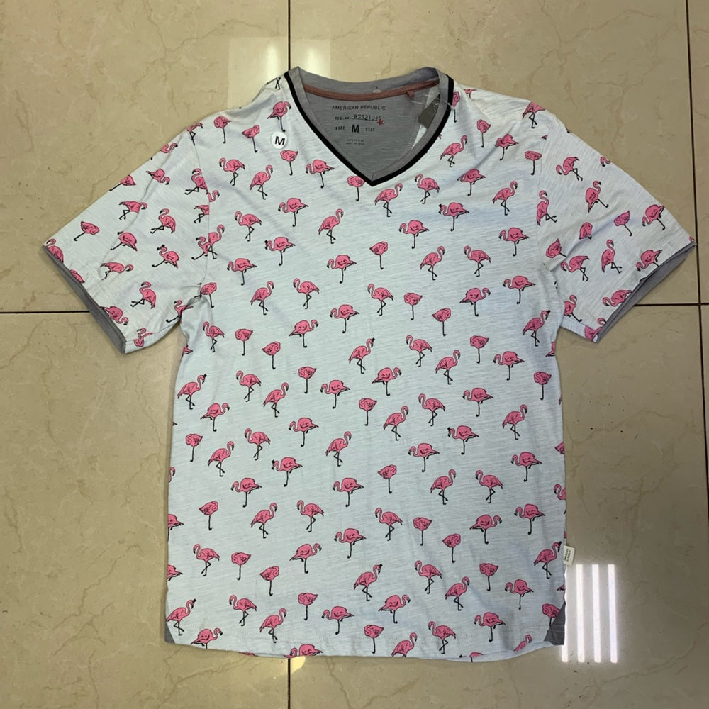 Sz. Med American republican Men's Pink Flamingo Shirt