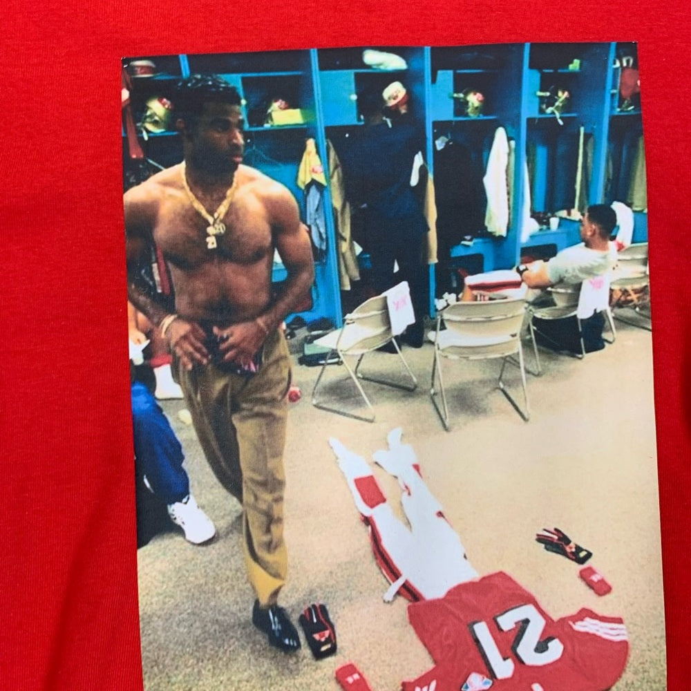 Deion sanders locker room Red Graphic Men's T-Shirt