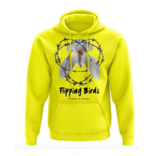 Sz Various Hoodie lime flipping birds