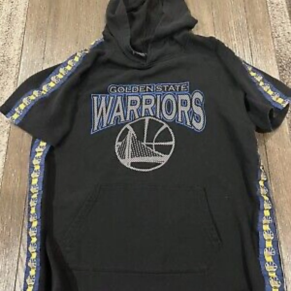 Golden State Warriors Black Hoodie warm up sweatshirt Sz small