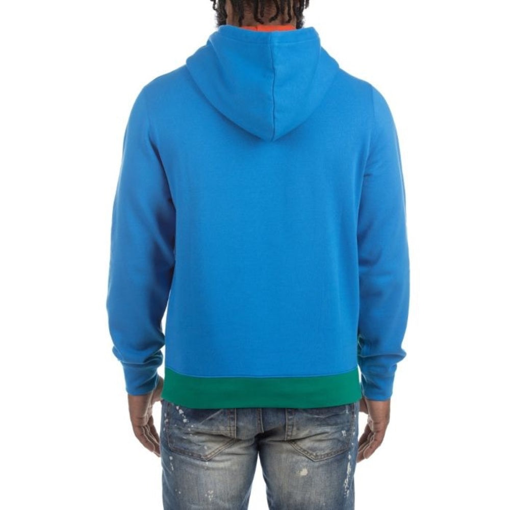 Akoo Men's Blue and Green logo Hoodie Sz Small