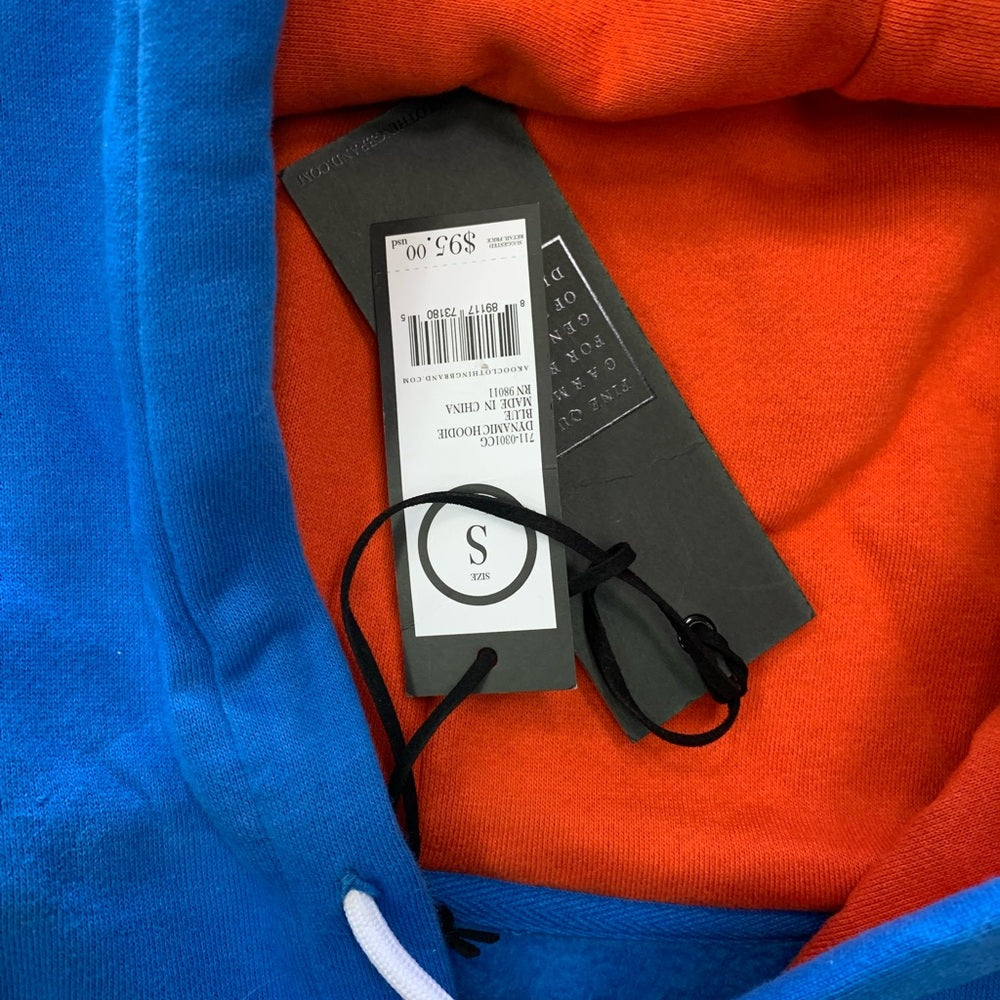 Akoo Men's Blue and Green logo Hoodie Sz Small