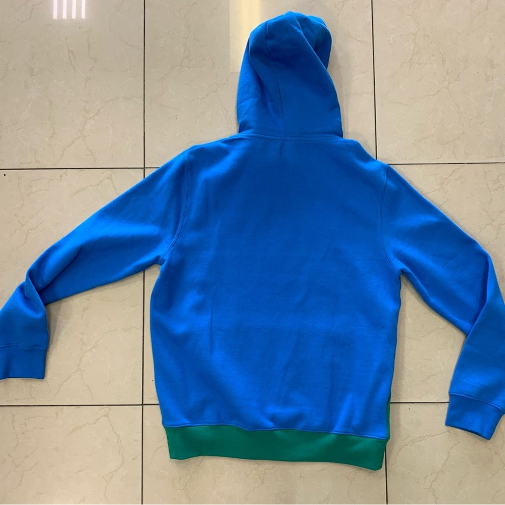 Akoo Men's Blue and Green logo Hoodie Sz Small