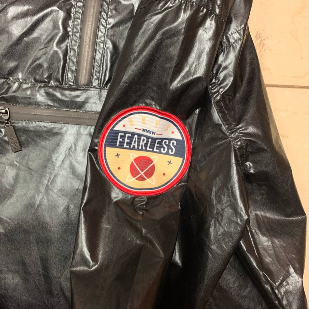 Black windbreaker Hooded Jacket Sz med